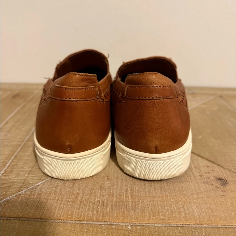 Donald J. Pliner Tan Woven Leather Loafers - Picture 3 of 8